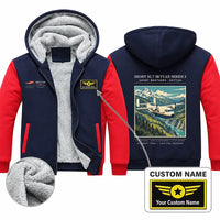 Thumbnail for Short SC.7 Skyvan Series 3 Zipped Sweatshirts - Poster + Name - Navy & Red