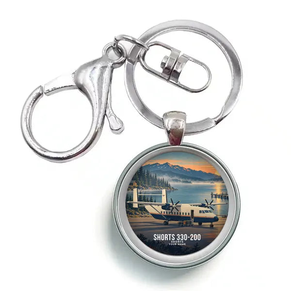 Shorts 330-200 - 3D + Name - Circle Key Chain - Full Print