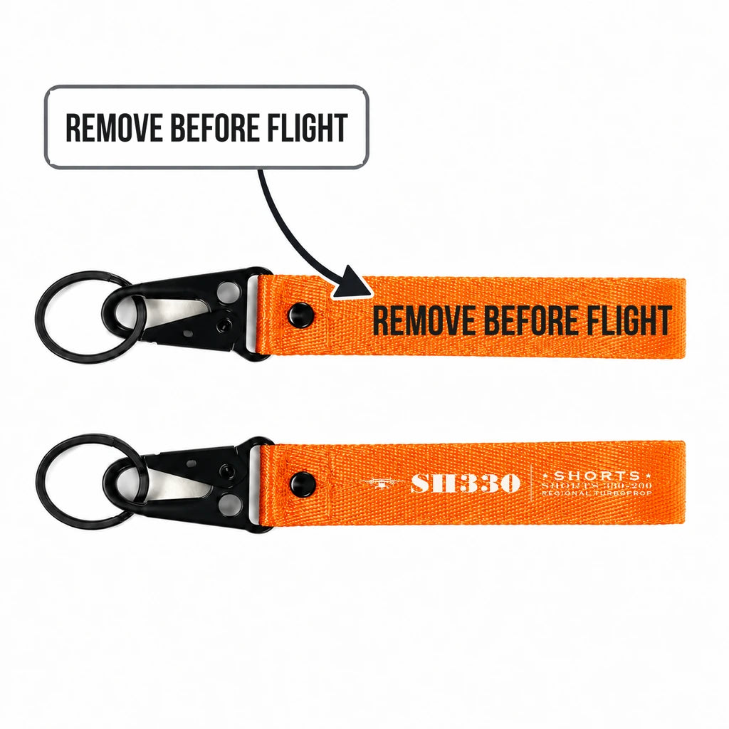 Shorts 330-200 Hawk-Shaped Key Chains - Orange - Heritage - Remove Before Flight
