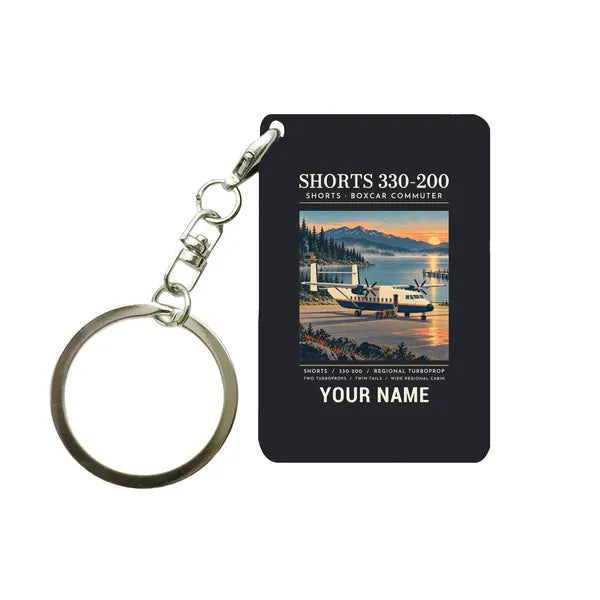 Shorts 330-200 - Poster + Name - Key Chain - Black