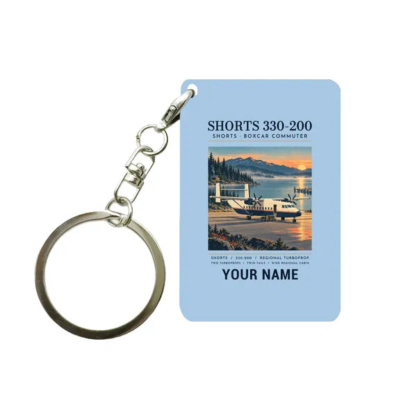 Shorts 330-200 - Poster + Name - Key Chain - Light Blue
