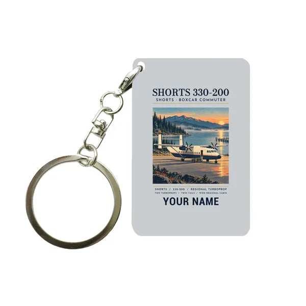 Shorts 330-200 - Poster + Name - Key Chain - Light Gray