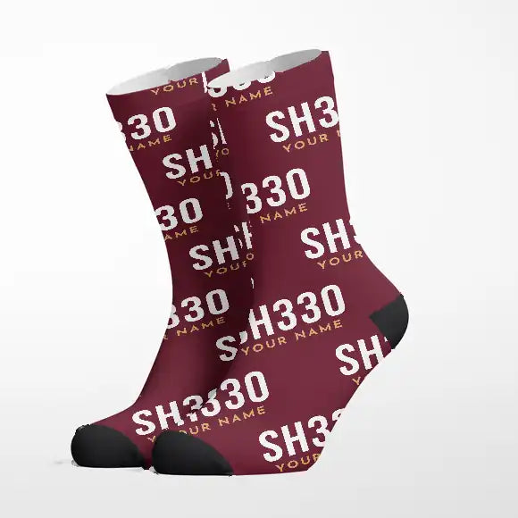Shorts 330-200 - Socks - Burgundy + Name
