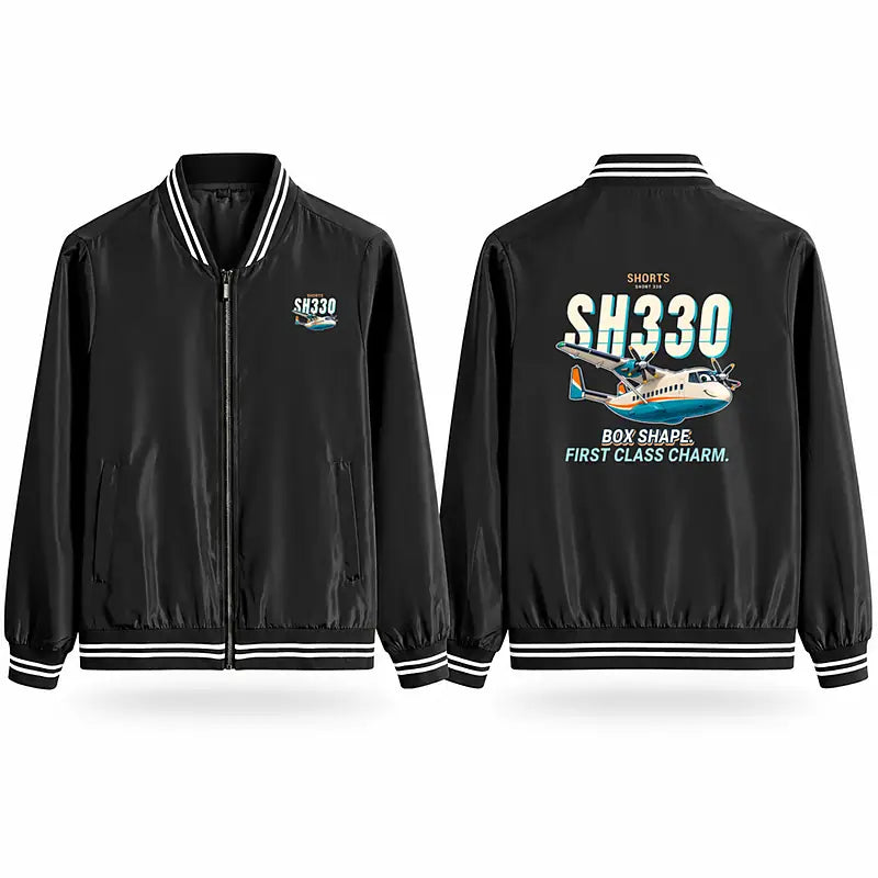 Shorts 330-200 Stylish Jackets - Baseball Collar - Cartoon - Black