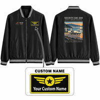 Thumbnail for Shorts 330-200 Stylish Jackets - Baseball Collar - Poster + Name - Black