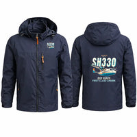 Thumbnail for Shorts 330-200 Stylish Jackets - Hooded Windbreaker - Cartoon - Navy Blue