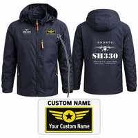 Thumbnail for Shorts 330-200 Stylish Jackets - Hooded Windbreaker - Heritage + Name - Navy Blue