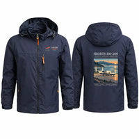 Thumbnail for Shorts 330-200 Stylish Jackets - Hooded Windbreaker - Poster - Navy Blue