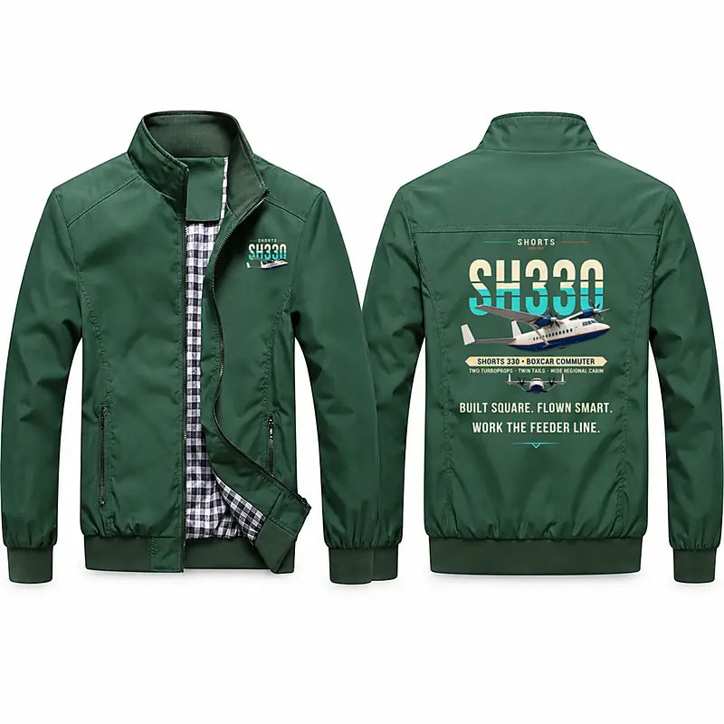 Shorts 330-200 Stylish Jackets - Stand Collar - Original - Green