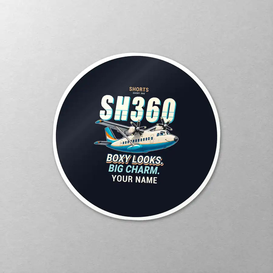 Shorts 360-300 - Cartoon + Name - Circle Sticker - Close-up