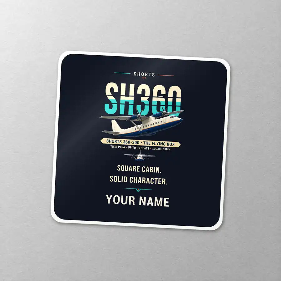 Shorts 360-300 - Original + Name - Square Sticker - Close-up