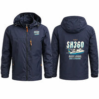 Thumbnail for Shorts 360-300 Stylish Jackets - Hooded Windbreaker - Cartoon - Navy Blue
