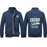 Thumbnail for Shorts 360-300 Stylish Jackets - Stand Collar - Cartoon - Navy Blue