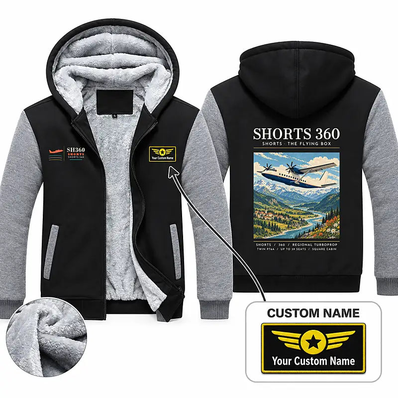 Shorts 360-300 Zipped Sweatshirts - Poster + Name - Black & Gray