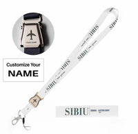 Thumbnail for Sibiu City Series seat belt lanyard - white with name