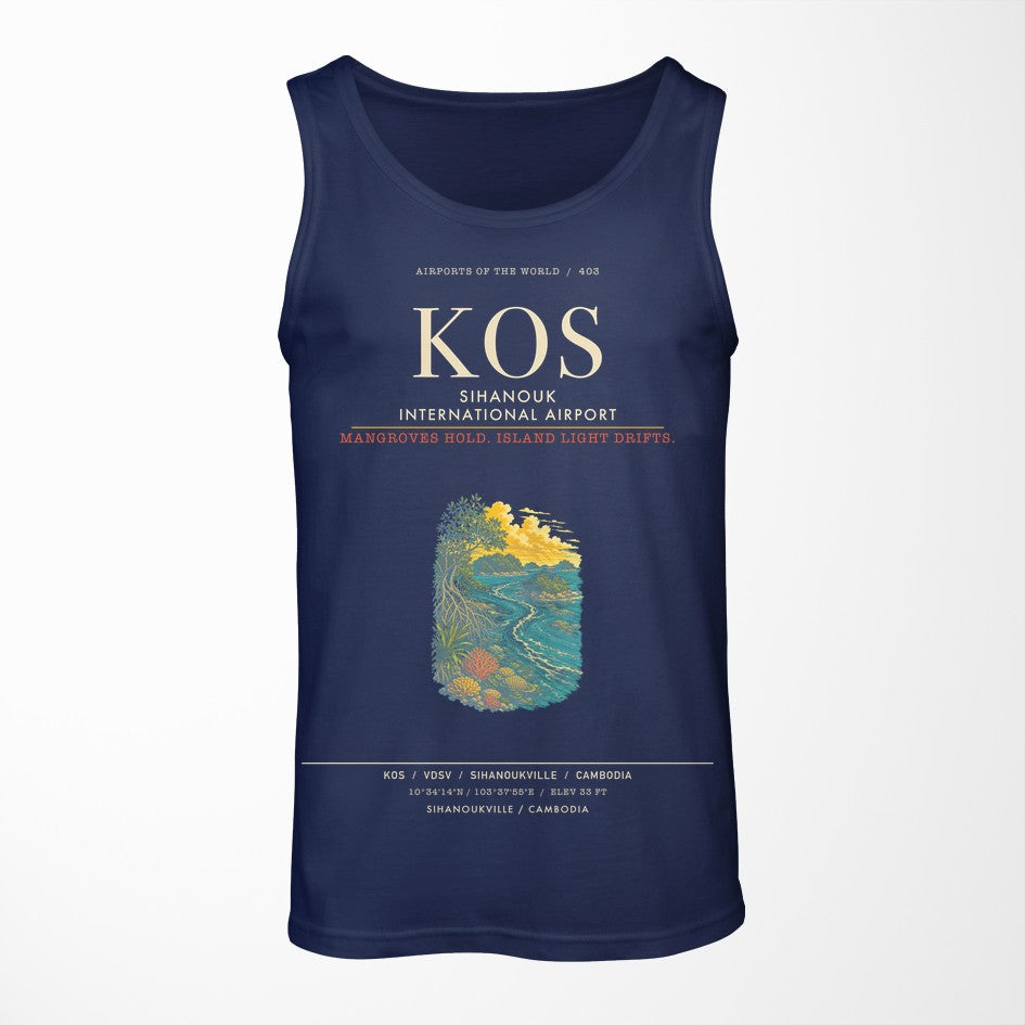 Sihanouk International Airport KOS Tank Top - Dark Blue