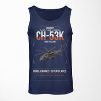 Thumbnail for Sikorsky CH-53K King Stallion design on dark blue tank top