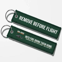 Thumbnail for Sikorsky HH-60G Pave Hawk Aviator Key Chains - Dark Green - Remove Before Flight