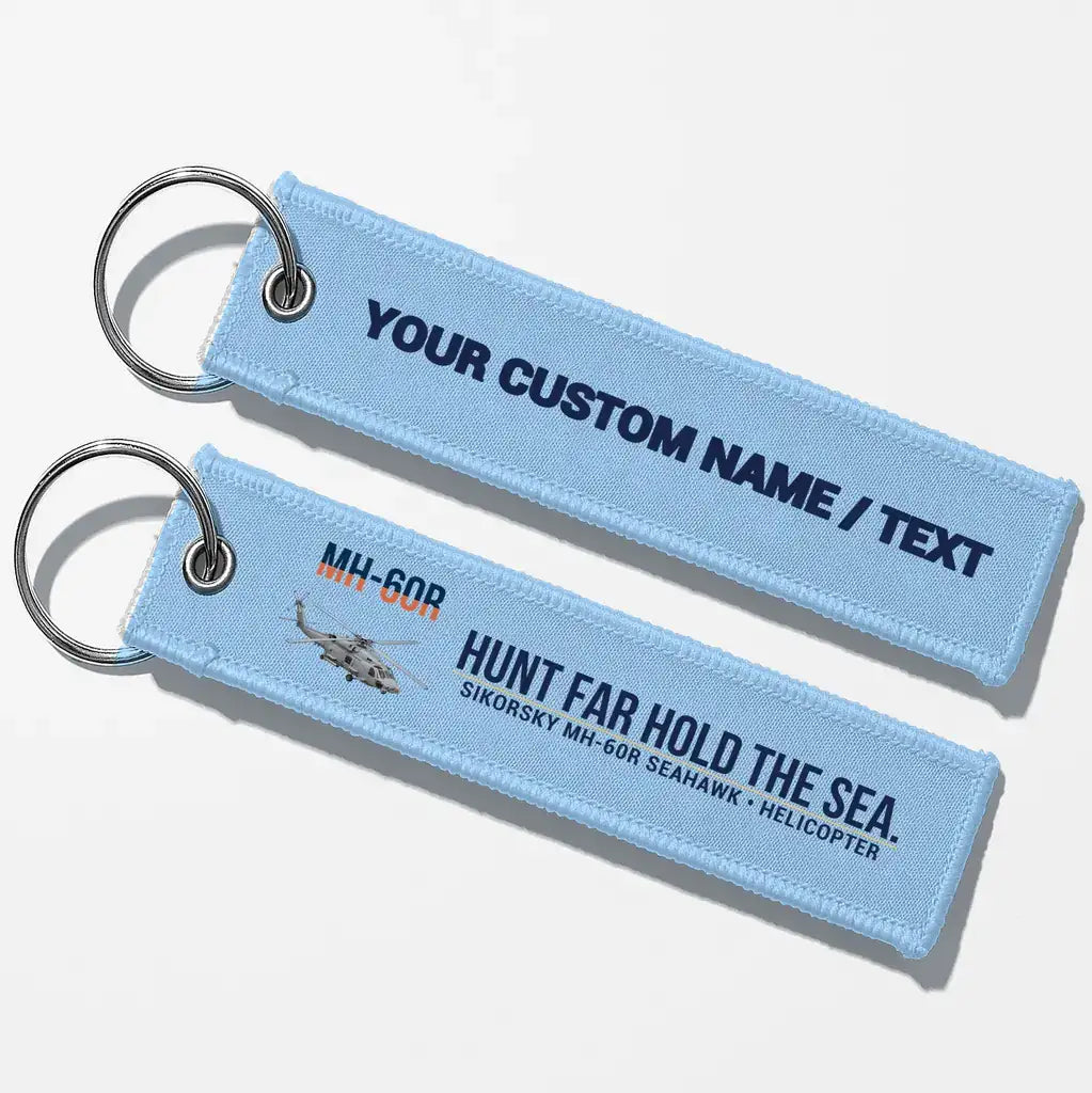 Sikorsky MH-60R Seahawk Aviator Key Chains - Light Blue - Personalized