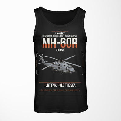 Sikorsky MH-60R Seahawk design on black tank top