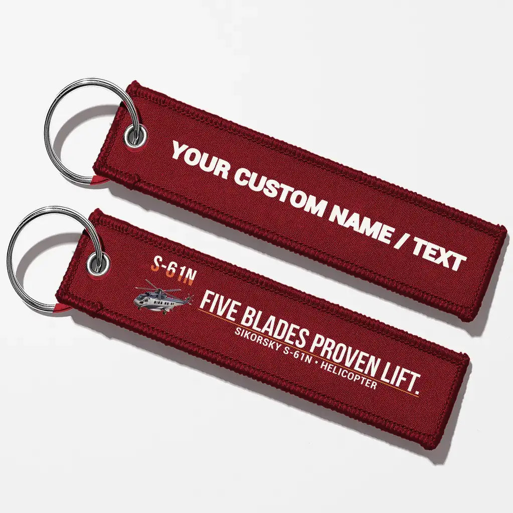 Sikorsky S-61N Aviator Key Chains - Dark Red - Personalized