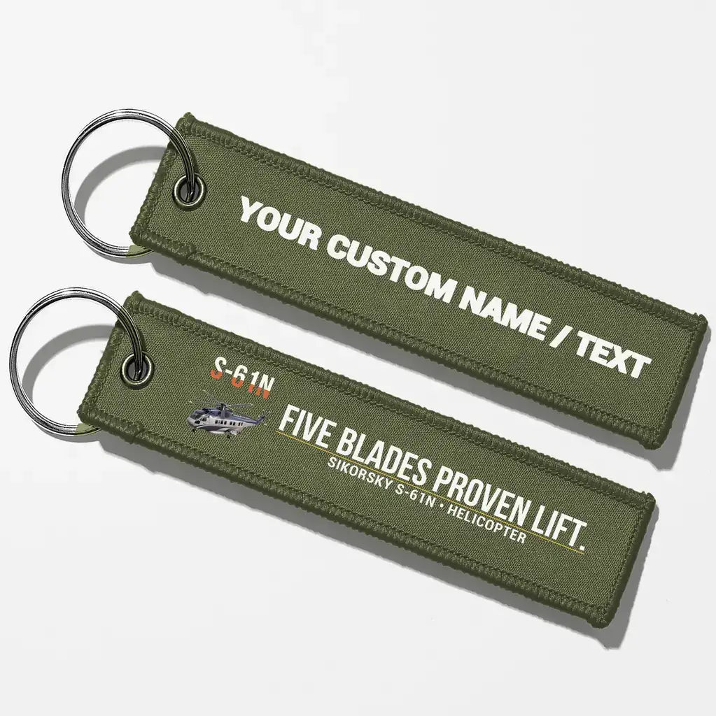 Sikorsky S-61N Aviator Key Chains - Green Army - Personalized