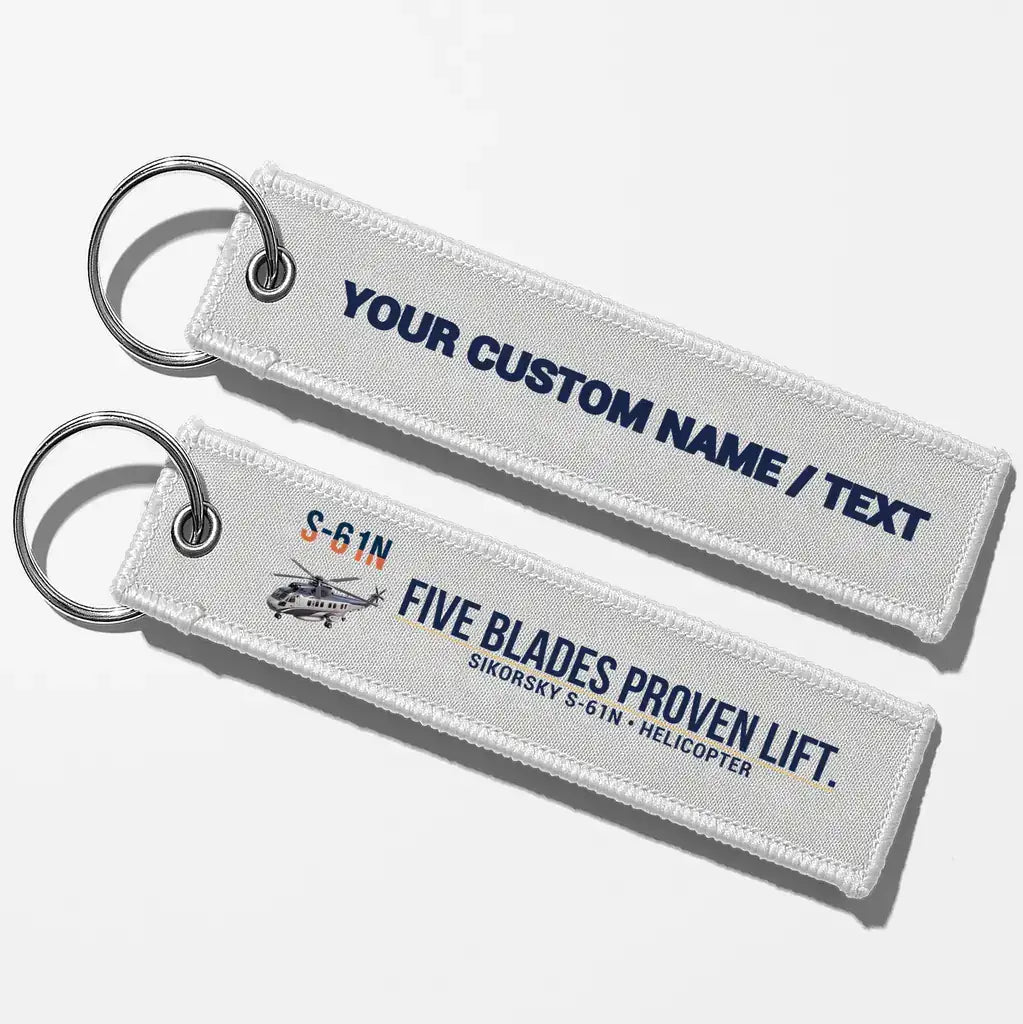 Sikorsky S-61N Aviator Key Chains - White - Personalized