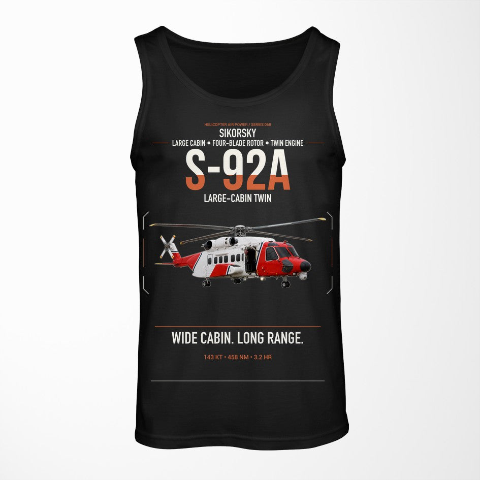 Sikorsky S-92A design on black tank top