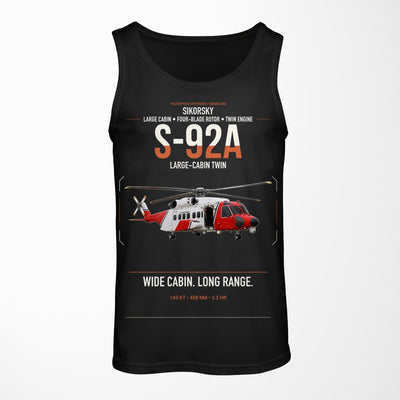 Sikorsky S-92A design on black tank top