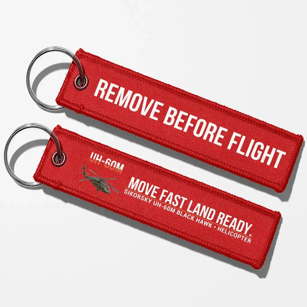 Sikorsky UH-60M Black Hawk Aviator Key Chains - Red - Remove Before Flight