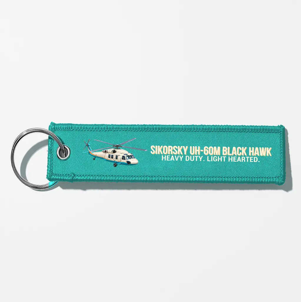 Cartoon Sikorsky UH-60M Black Hawk Aviator Key Chains - Turquoise