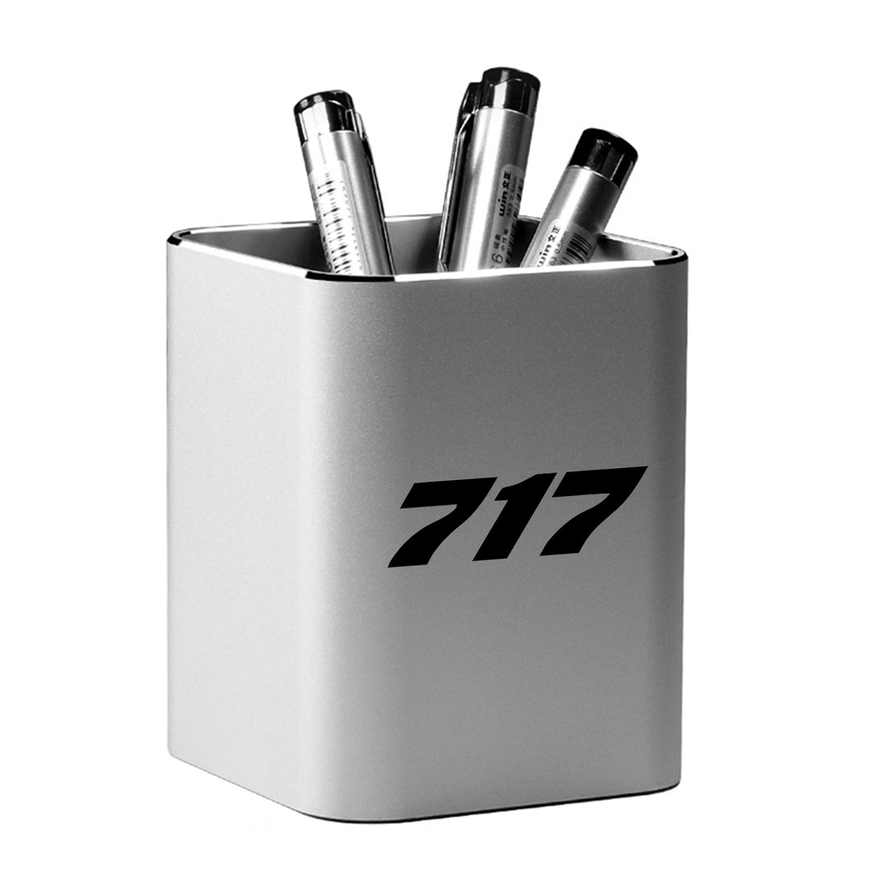 717 Flat Text Designed Aluminium Alloy Pen Holders