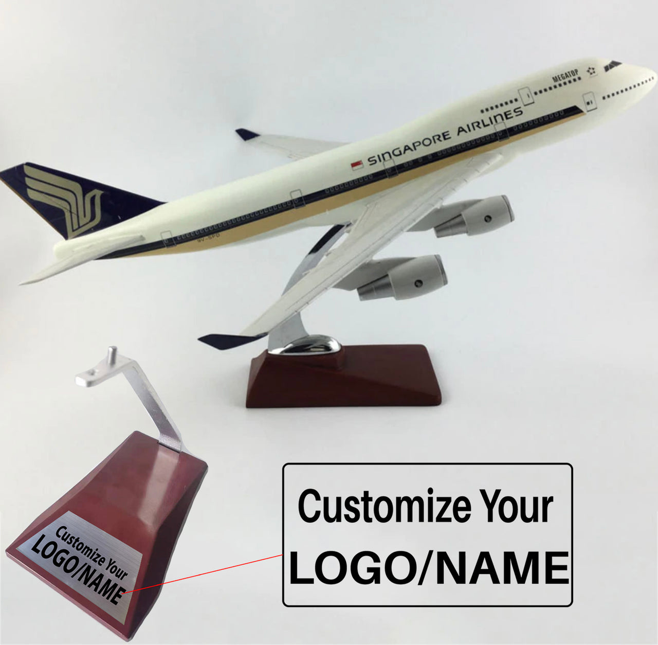 Singapore Airlines Boeing 747 Airplane Model (Handmade Special Edition 45CM)