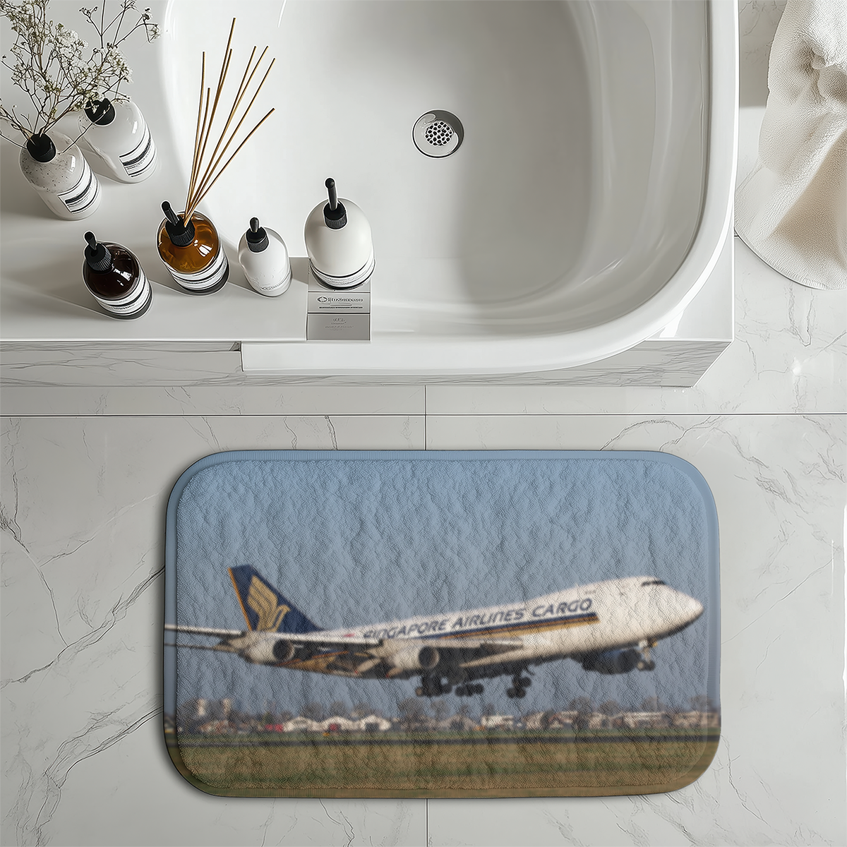 Singapore Airlines Cargo Boeing 747 Designed Bath Mats