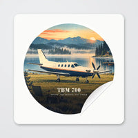 Thumbnail for Socata TBM 700 - 3D - Circle Sticker - Peel