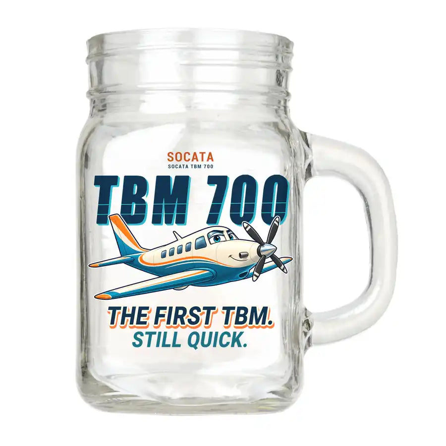 Socata TBM 700 - Cartoon - Cocktail Glass (Mason Jar)