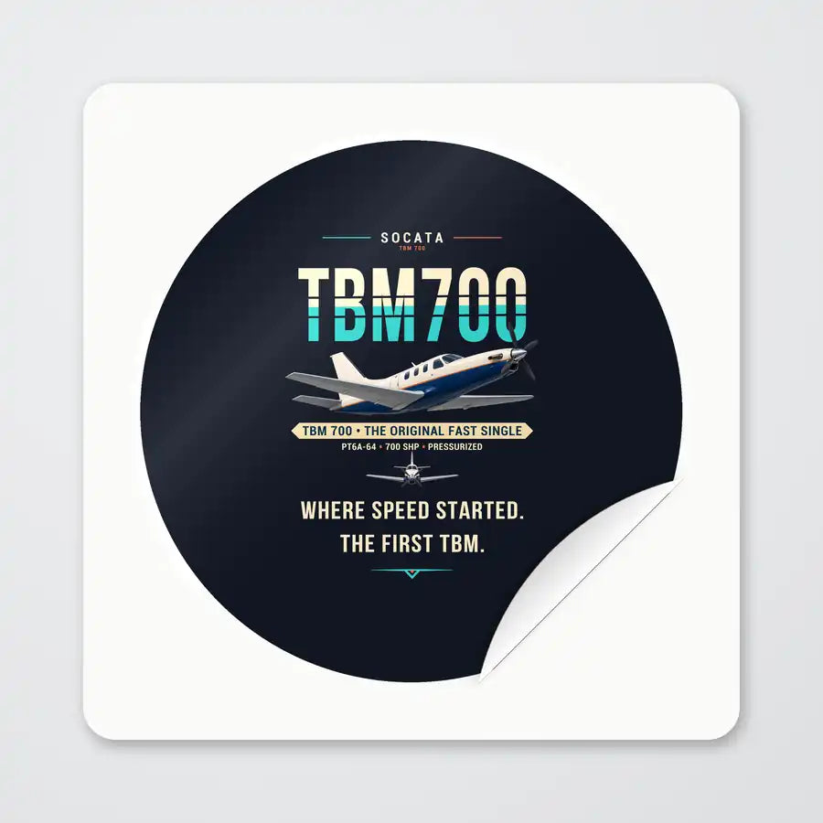 Socata TBM 700 - Original - Circle Sticker - Peel