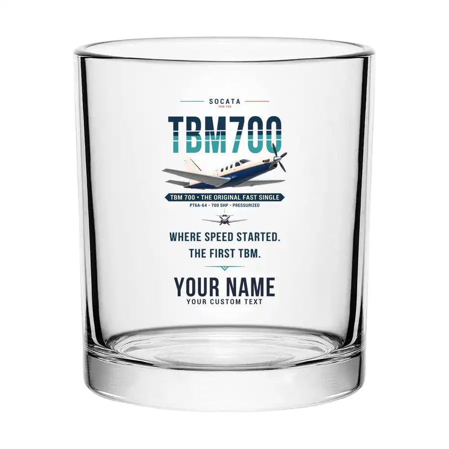 Socata TBM 700 - Original + Name - Special Whiskey Glass