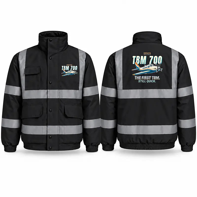 Socata TBM 700 Reflective Winter Jackets - Cartoon - Black