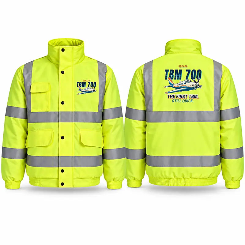 Socata TBM 700 Reflective Winter Jackets - Cartoon - Fluorescent Yellow