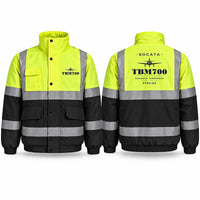 Thumbnail for Socata TBM 700 Reflective Winter Jackets - Heritage - Fluorescent Yellow & Navy