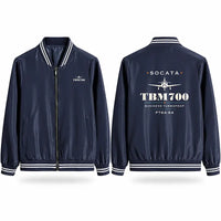 Thumbnail for Socata TBM 700 Stylish Jackets - Baseball Collar - Heritage - Navy Blue