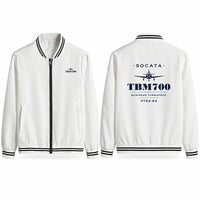 Thumbnail for Socata TBM 700 Stylish Jackets - Baseball Collar - Heritage - White