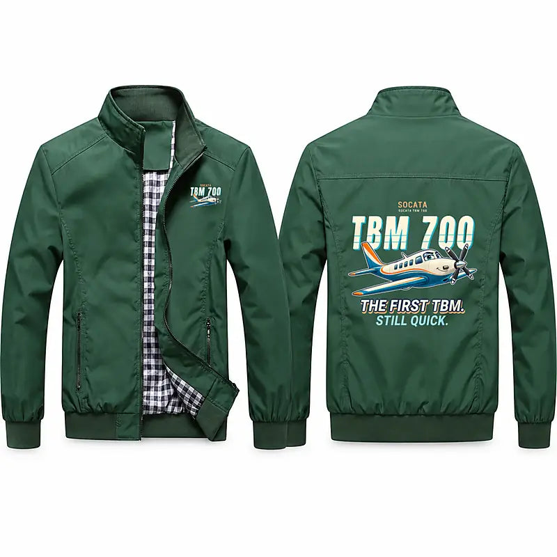 Socata TBM 700 Stylish Jackets - Stand Collar - Cartoon - Green