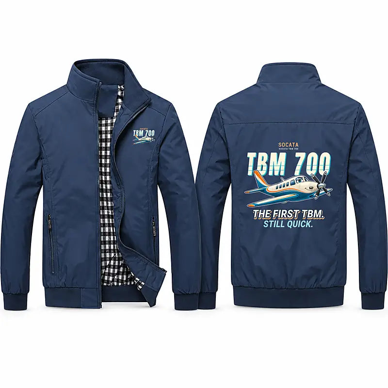 Socata TBM 700 Stylish Jackets - Stand Collar - Cartoon - Navy Blue