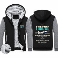 Thumbnail for Socata TBM 700 Zipped Sweatshirts - Original - Black & Gray