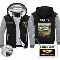 Thumbnail for Socata TBM 700 Zipped Sweatshirts - Poster + Name - Black & Gray
