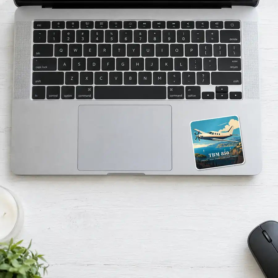 Socata TBM 850 - 3D - Square Sticker - Laptop