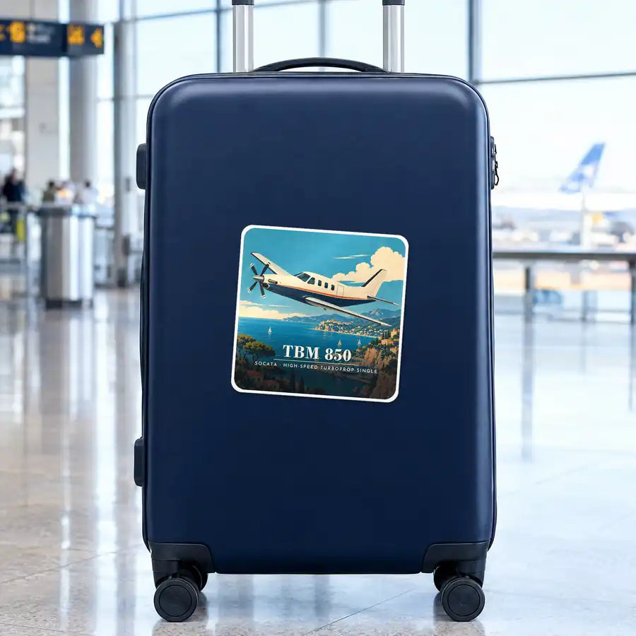 Socata TBM 850 - 3D - Square Sticker - Suitcase