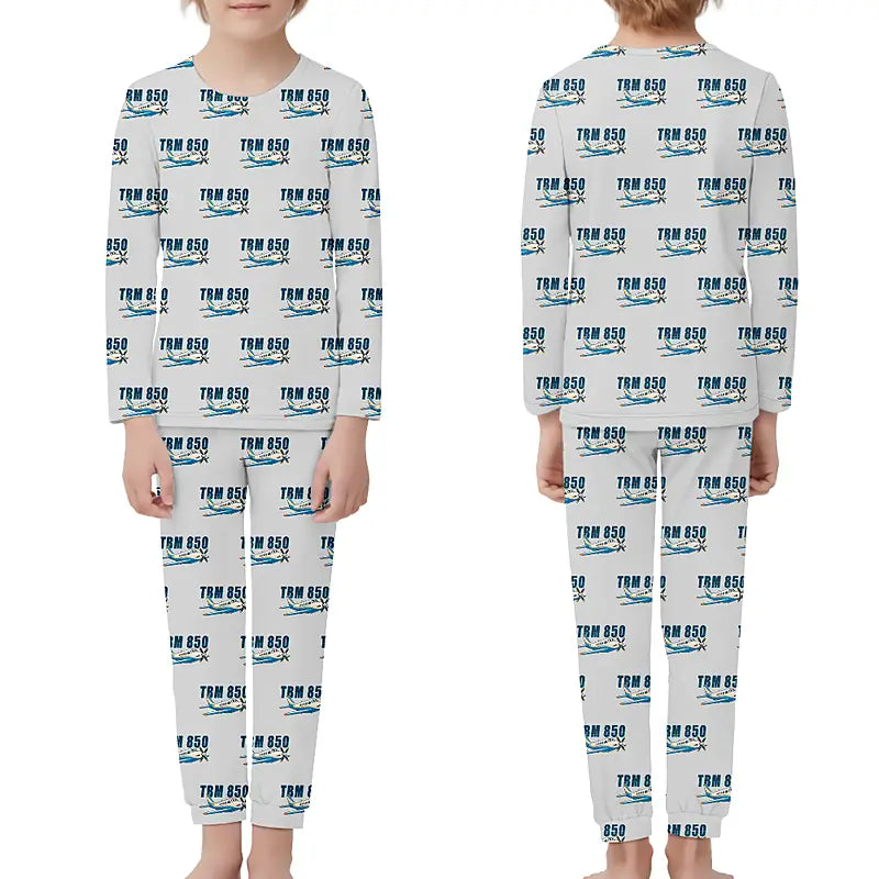 Socata TBM 850 - Children Pajamas - Cartoon Pattern - Light Gray
